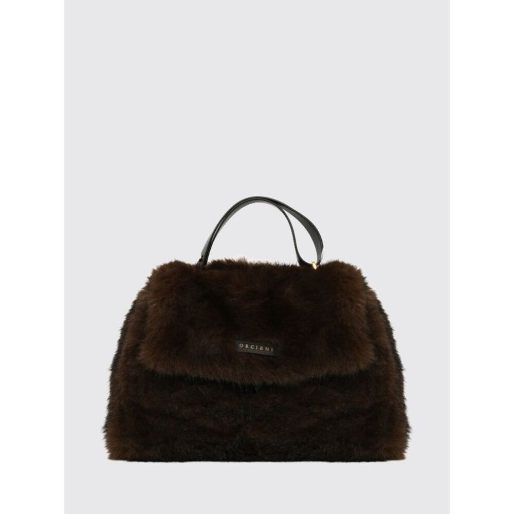 Orciani Women Orciani Sveva Handbag In Faux Fur With Leather Handle